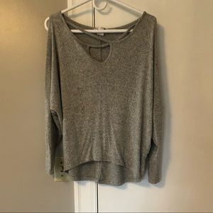 Grey Criss Cross front sweater